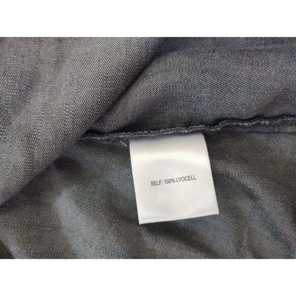 Jane + Delancey Womens Dark Gray Lyocell Button-Up Shirt With Chest Pockets (L) - Picture 4 of 8